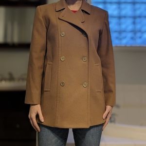 Pendleton Vintage Wool Camel Pea Coat Size 6
